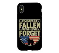 Vintage We Will Never Forget Our Fallen Military Heroes Case for iPhone X/XS