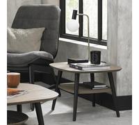 Vintage Weathered Oak & Peppercorn Lamp Table - 1 Shelf