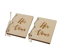 Vintage Wedding Vow Booklets Wooden Cover His Vows Her Vows Book Party Decor