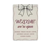 Vintage Welcome Bow Tie Metal Tin Sign