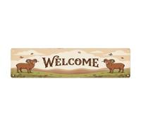 Vintage Welcome Soay Sheep Metal Tin Sign