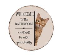 Vintage WELCOME To The BATHROOM Sl at Metal Tin Sign