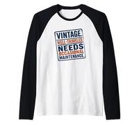 Vintage Well Traveled Needs Maintenance Old Age Humor Raglan Baseball Tee
