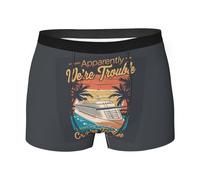 Vintage We're Trouble When We Are Cruising Together Boxer Brief for Boys Men, Ultra Soft, Breathable Underwear Style328