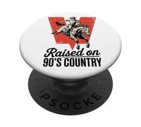 Vintage Western Bull Skull Raised On 90's Country Music PopSockets Adhesive PopGrip