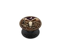 Vintage Western Country Bull Skull Cactus Desert Landscape PopSockets Adhesive PopGrip