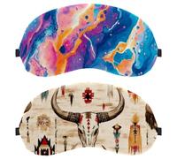 Vintage Western Cow Pattern Wild West 2-Pack Light-Blocking Soft Breathable Eye Masks Sleep Mask Eye Patch