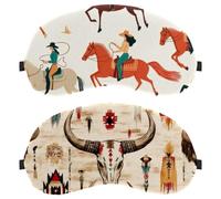 Vintage Western Cow Pattern Wild West 2-Pack Light-Blocking Soft Breathable Eye Patch Sleeping Masks