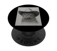 Vintage Western Cowboy-Cat Cool-Looking Outlaw-Cat PopSockets Adhesive PopGrip