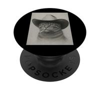 Vintage Western Cowboy-Cat Cool-Looking Outlaw-Cat PopSockets Adhesive PopGrip