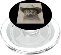 Vintage Western Cowboy-Cat Cool-Looking Outlaw-Cat PopSockets PopGrip for MagSafe