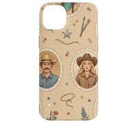 Vintage Western Cowboy Cowgirl Portrait Retro Rodeo Graphic Case for iPhone 14 Plus