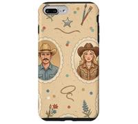 Vintage Western Cowboy Cowgirl Portrait Retro Rodeo Graphic Case for iPhone 7 Plus/8 Plus