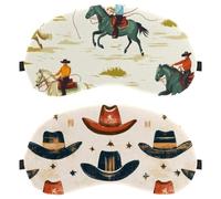 Vintage Western Cowboy Hats Wild West Pattern 2-Pack Light-Blocking Soft Breathable Eye Patch Sleeping Masks