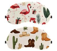 Vintage Western Cowboy Wild West Caps Boots Cactus Pattern 2-Pack Light-Blocking, Soft, Breathable Sleeping Masks Blindfold Sleep Masks