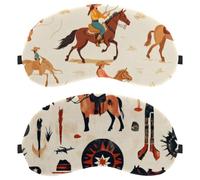 Vintage Western Horse Pattern Wild West 2-Pack Light-Blocking, Soft, Breathable Sleeping Masks Blindfold Sleep Masks