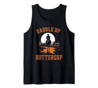 Vintage Western Life Rodeo Country Saddle Up Buttercup Tank Top