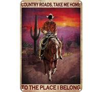 Vintage Western Metal Signs Cowboys Retro Metal Tin Sign For Home Man Cave Basement Decor Bar Accessories and Garage Signs Bar Pictures Wall Decor 8x12 Inch