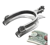 Vintage Western Spur Silver Money Clip,Engraved Metal Cash Holder for Men, Personalised Horse Rider Gift, Strong Grip Sterling-Style Bill Clip for Cowboy Lovers (1pcs)