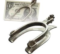 Vintage Western Spurs Money Clip, Engraved Cash Clip, Silver Metal Spurs Cash Clip, Personalized Horseback Rider Gift for Husband and Father