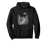 Vintage Western UFO Cowboy Alien Encounter Retro Country Pullover Hoodie