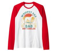 Vintage Whippet Dad Like A Regular Dad Whippet Father's Day Raglan Baseball Tee