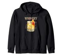Vintage Whiskey Sour Drink O'Clock Tropical Cocktail Zip Hoodie
