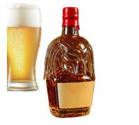 Vintage Whisky Carafe - Clear Glass Bottle with Geometric Cap, Airtight Lid, 3D Empty Container, Large Alcohol Aerator and Ball Display, Stylish