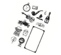 Vintage Whistle Clear Rubber Stamps Steampunk Transparent Vintage Seals Stamp Journaling Card Making DIY Scrapbooking Photo Album Decorative Film Frame Stamp Sheets
