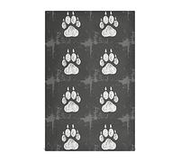 Vintage White Dog Paw Print on Retro Dirty Background 1 Pack Polyester Kitchen Dish Towel, Hand Bar Tea Towels with Hanging Loop, Hemmed NapkinTowel Dishtowels Waffle Dishcloths