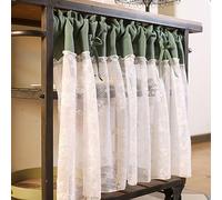 Vintage White Kitchen Curtain Short CountryStyle Lace Bistro Curtain Modern Room Divider Privacy Shield Closet Door Decor 100x80cm Perfect for Darkening Spaces