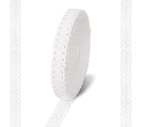 Vintage White lace Satin, Cotton lace Border 15M, Decorative lace Border Band 2cm, Sewing Craft lace Ribbon.