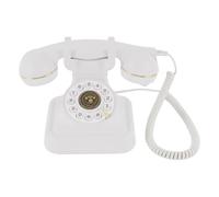 Vintage White Landline Phone Classic Retro Desk Phone Antique Style Home Telephone Decorative Corded Phone Old Fashioned House Phone For Bedroom Office And Home Decoration