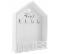 Vintage White Letter Rack & 4 Key Holder Hooks Storage Shabby Chic Wall Mounted