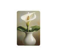 Vintage White Lily In A Simple Vase Car Air Fresheners 4 Pcs Hanging Scented Cards Fragrance Scented Cards For Car Aromatherapy Tablets