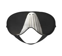 Vintage White Sheet Ghost and Black Cat Sleep Mask Eye Mask with Adjustable Strap, Eye Sleep Shade Cover Blocks Light for Women Men Airplane Travel Nap Meditation