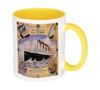Vintage White Star Line Titanic Vinolia Otto Toilet Soap Poster, 11oz Inside Coloured Ceramic Mug. (Yellow)