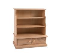 Vintage White Wooden Dollhouses Bookcase 1/12 Scale Tiny Library Storage Shelf For Toy Rooms