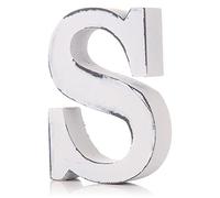 Vintage White Wooden S Letter by Giftwarez