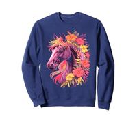 Vintage Wild Horses Cowgirl Flowers Horse Team Ride Sweatshirt