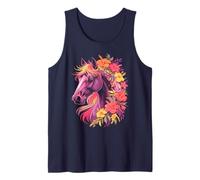 Vintage Wild Horses Cowgirl Flowers Horse Team Ride Tank Top