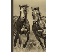 Vintage Wild Horses Running Free Journal, Notebook, Diary, Planner: 120 Pages