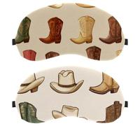 Vintage Wild West Cowboy Boots Hats Pattern 2-Pack Light-Blocking Soft Breathable Sleep Mask Eye Patch Eye Cover