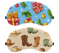 Vintage Wild West Cowboy Boots Hats Seamless Pattern 2-Pack Light-Blocking Soft Breathable Sleeping Mask Eye Patch