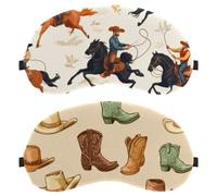 Vintage Wild West Cowboy Boots Hats Seamless Pattern 2-Pack Light-Blocking, Soft, Breathable Sleeping Masks Blindfold Sleep Masks