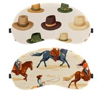 Vintage Wild West Cowgirls Rodeo Pattern 2-Pack Light-Blocking Soft Breathable Eye Patch Sleeping Masks