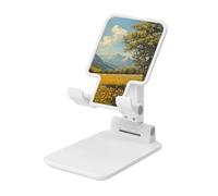 Vintage Wildflower Summer Meadow Foldable Cell Phone Stand Adjustable Angle Height Desktop Portable Cellphone Cradle Compatible With All Smartphone White-Style