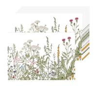 Vintage Wildflowers Floral Paper Placemats Disposable 50 Pack 16x 11 Inch Seasonal Wildflower Place Mats for Spring Summer Bridal Shower Wedding Birthday Party Supplies