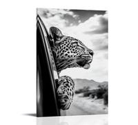Vintage Wildlife Wall Art, Black And White Leopard Cheetah Hanging Paintings Poster, Modern Trendy Fashion Animal Artwork, Classic Wildlife Picture for Aestheti 16x24inch(40x60cm)