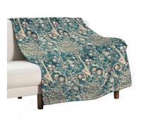 Vintage William Morris Floral Blanket,Strawberry Thief Original Design Super Soft Flannel Throw Blanket for Bed Sofa Travel 30"x40"
